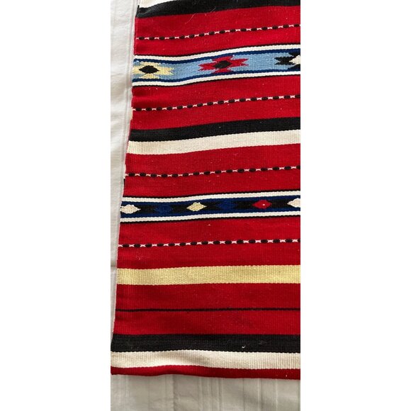 Vintage 1970's Handmade Romanian Drawstring Bag Purse Red Classic Romanian Text - Picture 4 of 8